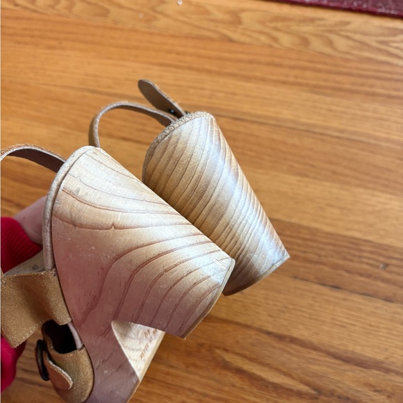 Free People Women’s Park Circle Tan Suede Platform Clog Heels - size 40 - Picture 6 of 10